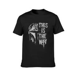 This is The Way Men's T-Shirt Unisex Black Cotton Print Tee Shirts XL von Stellen