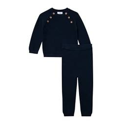 Stellou Zweiteiler für Babys und Kleinkinder, Navy, aus Baumwolle, Set aus Strickpullover und passender langer Hose (Navy, 92) von Stellou & friends