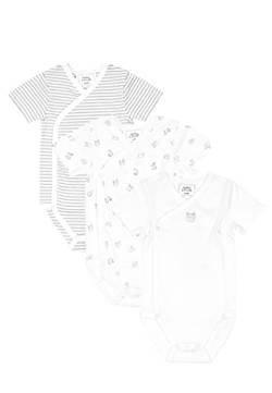 Stellou & friends Baby-Body - Wickelbody 3er Set I kuschelweiche Babys Kleidung für Jungs und Mädchen - kurzarm 62-68 von Stellou & friends