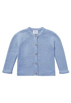 Stellou & friends Cardigan-Strickjacke für Mädchen und Jungen mit Knöpfen in Holz-Optik | Hochwertige Baby-Kleidung aus 100% Baumwolle - IV V I Gr. 74/80 - Hellblau von Stellou & friends