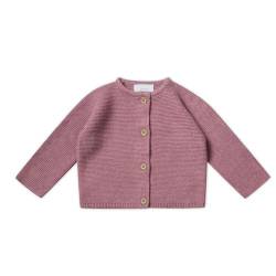 Stellou & friends Strickjacke-Cardigan für Mädchen und Jungen | Hochwertige Baby-Kleidung aus 100% Baumwolle I Gr. 62/68 - Rose Melange von Stellou & friends