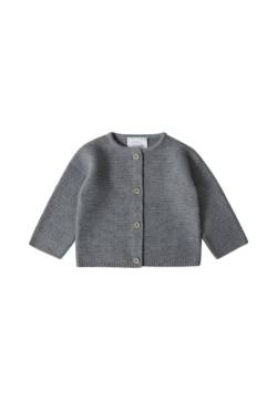 Stellou & friends Strickjacke-Cardigan für Mädchen und Jungen | Hochwertige Baby-Kleidung aus 100% Baumwolle I Gr. 86/92 - Dunkelgrau von Stellou & friends