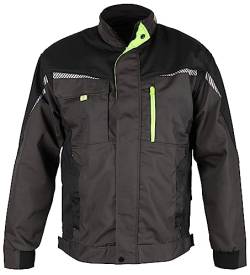 Prisma Arbeitsjacke Herren Multifunktionale Arbeitsjacke Männer Bundjacke - reflektierende Streifen - enge Passform - Grau/Schwarz/Grün 46 von Stenso