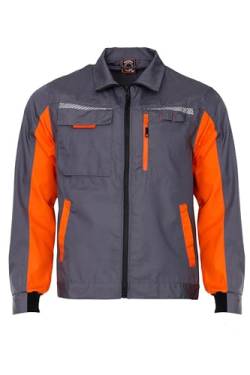 Prisma Arbeitsjacke Herren Multifunktionale Arbeitsjacke Männer Bundjacke - reflektierende Streifen - enge Passform - Ripstop: Grau/Orange 48 von Stenso