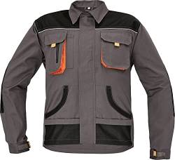 Stenso Des-Emerton Arbeitsjacken Herren Multifunktionale Arbeitsjacke Männer Bundjacke mit verstärkte Ellbogen - Grau/Schwarz/Orange - 62 von Stenso