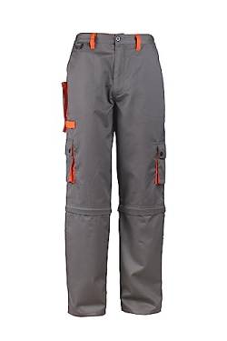 Stenso Desman Herren Bundhosen Cargohose und kurzen Arbeitshosen 2 in 1 - Grau/Orange EU50 von Stenso