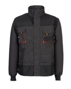 Stenso Emerton Arbeitsjacke Herren Multifunktionale Arbeitsjacke Männer Bundjacke - strapazierfähig - Dunkelgrau/Schwarz/Orange 48 von Stenso