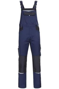 Stenso Prisma Arbeitslatzhose Herren mit Multifunktions und Knie-Taschen - Latzhose Männer Lang - Marinenblau mit Elasthan EU54 von Stenso