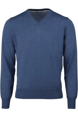 Stenströms Fitted Body Pullover blau, Einfarbig von Stenströms