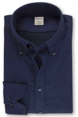 Stenströms Slimline Flanellhemd navy, Einfarbig von Stenströms