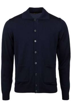 Stenströms Slimline Longsleeve Poloshirt navy, Einfarbig von Stenströms