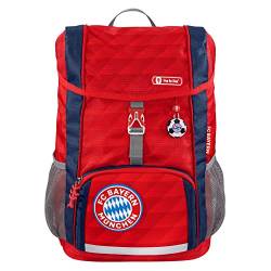 Step by Step Kid Rucksack-Set FC Bayern „Mia san Mia“, 3-teilig, rot, mit Reflektoren, ergonomisch, individualisierbar, für Kindergarten und Freizeit, für Jungen und Mädchen, 13 Liter von Step by Step