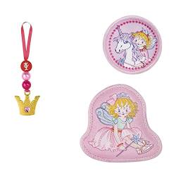 Step by Step Magic Mags Spiegelburg „Prinzessin Lillifee, Rosarien“, 3-teilig, 2 Magnet-Applikationen und 1 Anhänger, als Ergänzung für den Schulranzen oder Vorschulrucksack, für Mädchen von Step by Step