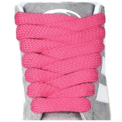 Stepace 2 Paar Schnürsenkel,15mm breit flach Schnürsenkel, reißfest Schuhbänder Dicke Ersatz Shoelaces für Turnschuhe,Freizeitschuhe neon pink 160 von Stepace