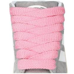 Stepace 2 Paar Schnürsenkel,15mm breit flach Schnürsenkel, reißfest Schuhbänder Dicke Ersatz Shoelaces für Turnschuhe,Freizeitschuhe rosa 100 von Stepace