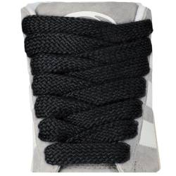 Stepace 2 Paar Schnürsenkel,15mm breit flach Schnürsenkel, reißfest Schuhbänder Dicke Ersatz Shoelaces für Turnschuhe,Freizeitschuhe schwarz 120 von Stepace