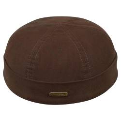 Sterkowski Docker Dockermütze Herren Winter | Baumwolle Dockercap Herren Winter | Docker Cap Winter Docker Mütze Herren Winter Mütze Ohne Schirm Fischer Mütze Herren Biker Cap Braun 62 cm von Sterkowski