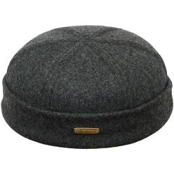 Sterkowski Docker Mütze | Wolle Beanie Kappe für Herren und Frauen | Docker Cap Leon der Profi Beanie Herren Fahrrad Mütze Kapitänsmütze Herren Wintermütze Herren Outdoor Hut 55 cm Dunkelgrau von Sterkowski