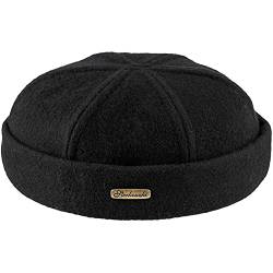 Sterkowski Docker Mütze | Wolle Beanie Kappe für Herren und Frauen | Docker Cap Leon der Profi Beanie Herren Fahrrad Mütze Kapitänsmütze Herren Wintermütze Herren Outdoor Hut 63 cm Schwarz von Sterkowski