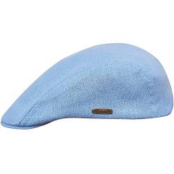 Sterkowski Gecko Schiebermütze Herren Sommer | 100% Leinen Mütze Herren Und Damen | Golf Cap Herren Klassische Herrenkappe Gentleman Hut Vintage Kappe Herren Herren Stoffmütze 59 cm Hellblau von Sterkowski