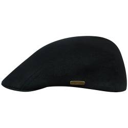 Sterkowski Gecko Schiebermütze Herren Sommer | 100% Leinen Mütze Herren Und Damen | Golf Cap Herren Klassische Herrenkappe Gentleman Hut Vintage Kappe Herren Herren Stoffmütze 59 cm Schwarz von Sterkowski