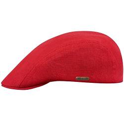 Sterkowski Gecko Schiebermütze Herren Sommer | 100% Leinen Mütze Herren Und Damen | Urbane Herrenmütze Herren Trendmütze Golf Cap Herren Klassische Herrenkappe Elegante Herrenmütze 62 cm Rot von Sterkowski