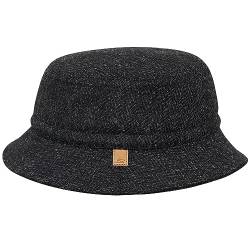 Sterkowski Glen Fischerhut| Harris Tweed Bucket Hut für Herren und Frauen| Sonnenhut Herren Fischerhut Damen Bucket hat Herren buschhut Herren Boonie Hut Herren tropenhut Herren 56 Schwarz/Anthrazit von Sterkowski