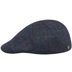 Sterkowski Ivy Five Baskenmütze Herren | Harris Tweed Schiebermütze Herren Tweed | Schiebermütze Winter Schirmmütze Herren Winter Newsboy Cap Herren Flatcap Herren 62 cm Blau/Rot von Sterkowski