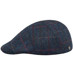 Sterkowski Ivy Five Scally Cap | Harris Tweed Flat Cap für Damen und Herren | warme 5 Panels Newsboy Cap, Blau/Rot kariert, 62 EU von Sterkowski