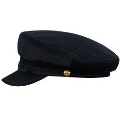 Sterkowski Lennon Mütze | 100% Baumwollkord Breton-Stil Mütze für Herren und Frauen | schiebermütze Herren schirmmütze Damen sommermütze Herren Cap Damen Sommer caps männer 58 cm Marineblau von Sterkowski