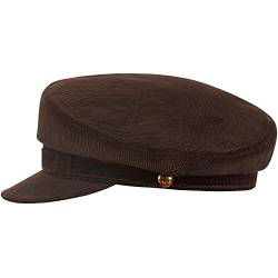 Sterkowski Liverpool Style Cap | 100% Baumwolle Bretonische Kappe für Damen und Herren | Atmungsaktive Cord Griechische Fischermütze, Braun, 61 EU von Sterkowski