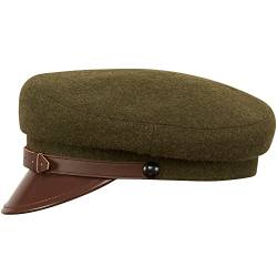 Sterkowski Maciejowka Model 1 Mütze | Wolle Schirmmütze für Herren und Frauen | Schirmmütze Herren Elbsegler Mütze Herren Schirmmütze Damen Chauffeur Mütze Visor Cap Damen 59 cm Khaki von Sterkowski