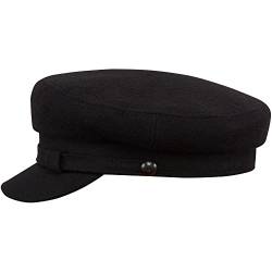 Sterkowski Maciejowka Model 2 Mütze | Wolle Schirmmütze für Herren und Frauen | Schirmmütze Herren Wollmütze Herren Elbsegler Mütze Herren Schildmütze Herren Fiddler Cap 54 cm Schwarz von Sterkowski