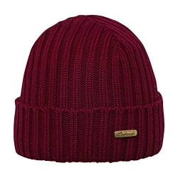 Sterkowski Norfolk Strickmütze | Herren Damen Beanie Wollmütze | Strickmütze Herren Wintermütze Damen Männer Wintermütze Herren Wollmütze Damen Mütze Winter Merinowolle Mütze 54-62 cm Rot von Sterkowski