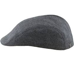 Sterkowski Norte Flatcap Herren | Wolle Baskenmütze Herren | Schiebermütze Herren Winter Schirmmütze Herren Winter Gatsby Cap Herren Kappe Winter Schiebermütze Mit Ohrenklappen 56 cm Grau von Sterkowski