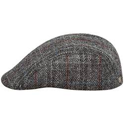 Sterkowski Norte Schiebermütze Herren Tweed | Harris Tweed Schiebermütze Mit Ohrenklappen | Flatcap Herren Newsboy Cap Herren Schirmmütze Herren Schiebermütze Wolle 56 cm Graues Karomuster von Sterkowski