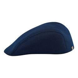 Sterkowski Norte Schirmmütze Herren Winter | Wolle Baskenmütze Herren | Flatcap Herren Winter Herren Kappe Winter Gatsby Cap Flat Cap Men Schiebermütze Mit Ohrenklappen 62 cm Marineblau von Sterkowski