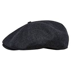 Sterkowski Peaky Stil Mütze | 100% Wolle Schiebermütze für Herren | schiebermütze Herren Fahrrad mütze schirmmütze Damen Newsboy Cap schirmmütze Herren Cap Damen mütze Herren 59 cm Dunkelgrau von Sterkowski