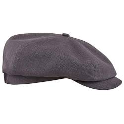 Sterkowski Rowdy Flatcap Herren Sommer | Leinen Elegante Herrenmütze | Retro Schiebermütze Herren Modische Schiebermütze Outdoor Kappe Damen Stylische Sommermütze Herren 58 cm Mittelgrau von Sterkowski