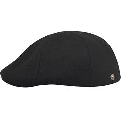 Sterkowski Rusty Baskenmütze Herren | Wolle Schlägermütze Herren | Flat Cap Men Gatsby Mütze Herren Herren Cap Winter Kasket Herren Barrett Mütze Herren Schiebermütze Herren 62 cm Schwarz von Sterkowski