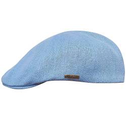 Sterkowski Rusty Duckbill Mütze | Leinen 100% Naturleinen Schiebermütze | Newsboy Cap Herren Men Golf Mütze Herren Schiebermütze Mütze Irische Sommer Sonnenhut Damen Gatsby Hut 58 cm Hellblau von Sterkowski