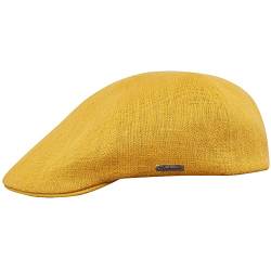 Sterkowski Rusty Duckbill Mütze | Leinen 100% Naturleinen Schiebermütze | Newsboy Cap Herren Men Golf Mütze Herren Schiebermütze Mütze Irische Sommer Sonnenhut Damen Gatsby Hut 58 cm Hellgelb von Sterkowski