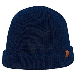 Sterkowski Salty Dog Strickmütze | Merinowolle Herren und Damen Wollmütze | Beanie Herren Wintermütze Damen Mütze Merino Herren Laufmütze Skater Mütze Fisherman Beanie 54-62 cm Marineblau von Sterkowski