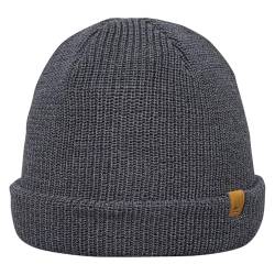 Sterkowski Salty Dog Strickmütze | Merinowolle Männer und Frauen Wintermütze | Wollmütze Herren Merinowolle Mütze Damen Mütze Winter Herren Wollmütze Laufmütze Fisherman Beanie 54-62 cm Grau von Sterkowski