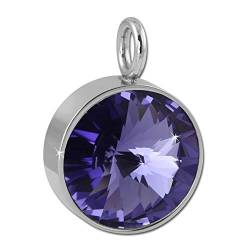 Amello Kettenanhänger Swarovski Elements Zirkonia violett Edelstahl D3ESHS02V Edelstahl, Zirkonia Halsschmuck für die Frau von SterlinX