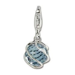 SilberDream Charm Anhänger Kugel Aqua blau Zirkonia 925 Echt Silber D3FC200B von SterlinX