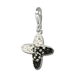 SilberDream schwarz Charm Kreuz Swarovski Elements 925 Silber Anhänger D3GSC005 Silber Charmsschmuck für die Frau, für Jugendliche von SterlinX