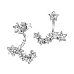 SterlinX Ohrringe Ear Cuff Damen Ohrklemme aus 925er Sterling Silber mit Zirkonia Jackets Motiv Sterne D1GSO419W von SterlinX