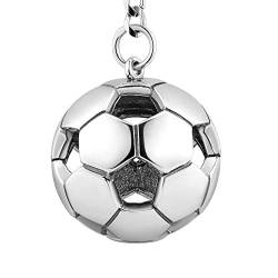 Sterll Herren Schlüssel-Anhänger Fußball Silber 925 oxidiert Öko-Verpackung Geschenk für Mann von Sterll