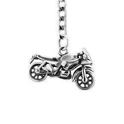 Sterll Herren Schlüssel-Anhänger Motorrad echt Silber 925 oxidiert Nachhaltige Verpackung Geschenk für Freund von Sterll
